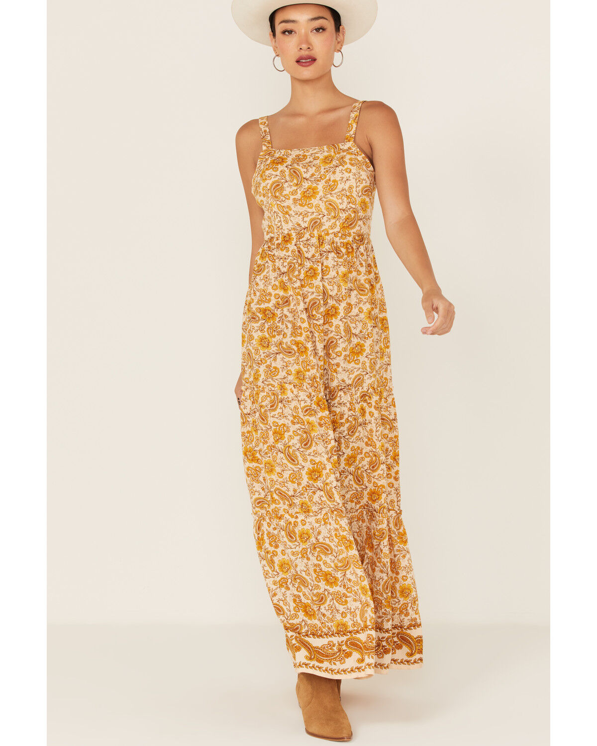Image #2 - Patrons of Peace Women's Del Mar Sleeveless Maxi Dress, Mustard, hi-res