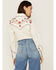 Image #3 - Rockmount Ranchwear Women's Vintage Thistle Floral Embroidery Pearl Snap Western Shirt, Ivory, hi-res