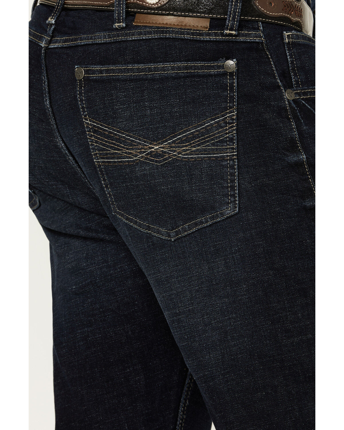 Image #4 - Wrangler 20X Men's Bowden Dark Wash Vintage Bootcut Stretch Denim Jeans - Tall, Dark Wash, hi-res