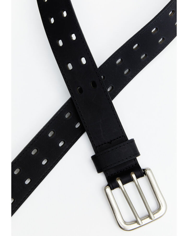 Hawx Men's Double Perforated Work Belt, Black, hi-res