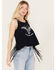 Image #1 - Shyanne Women's American Made Graphic Cage Back Tank, Dark Blue, hi-res