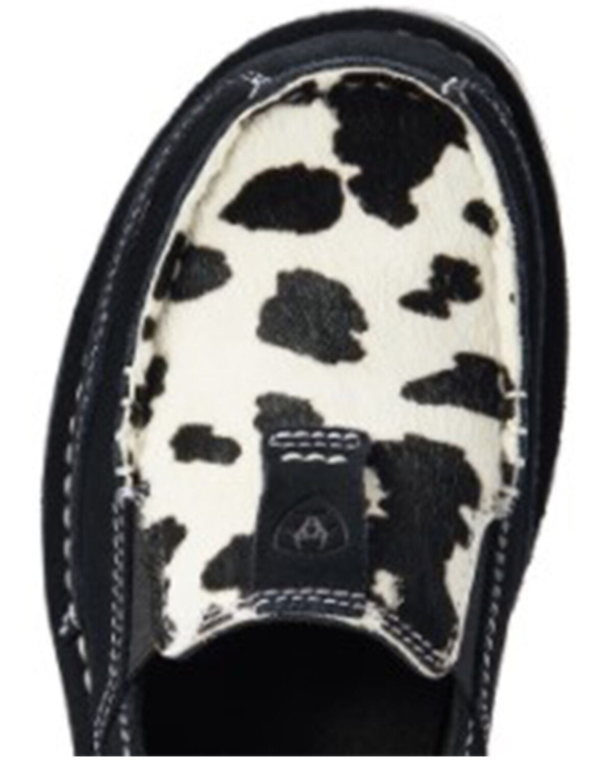 Image #4 - Ariat Women's Suede Cow Print Hair-On Casual Slip-On Cruiser - Moc Toe, Black, hi-res