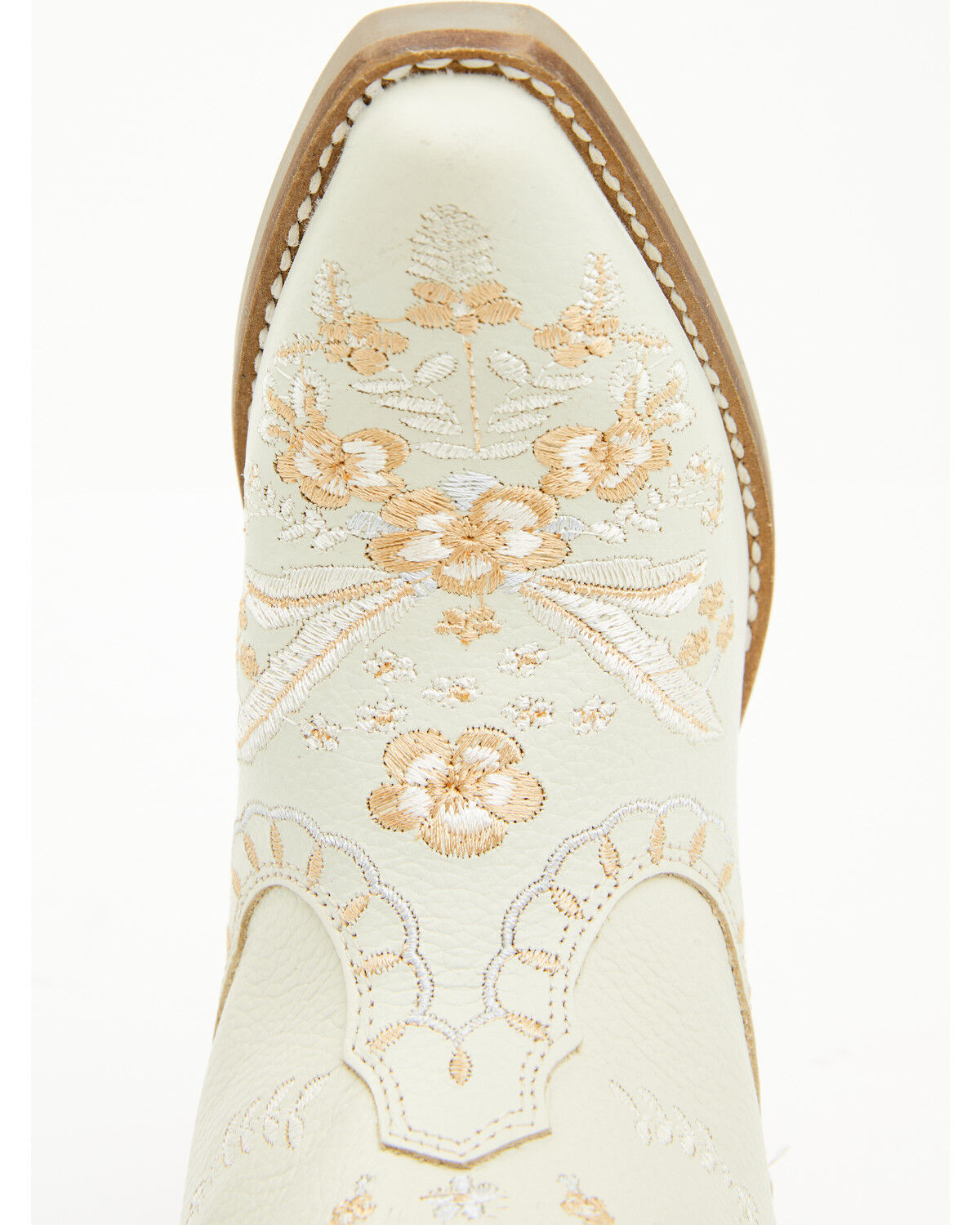 Image #6 - Dingo Little Girls' Full Bloom Western Boots - Snip Toe, White, hi-res
