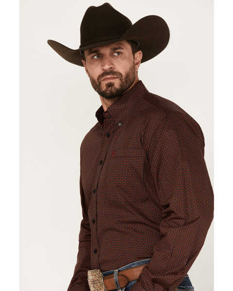 Image #2 - Cinch Men's Square Geo Stretch Long Sleeve Button-Down Western Shirt, Black, hi-res