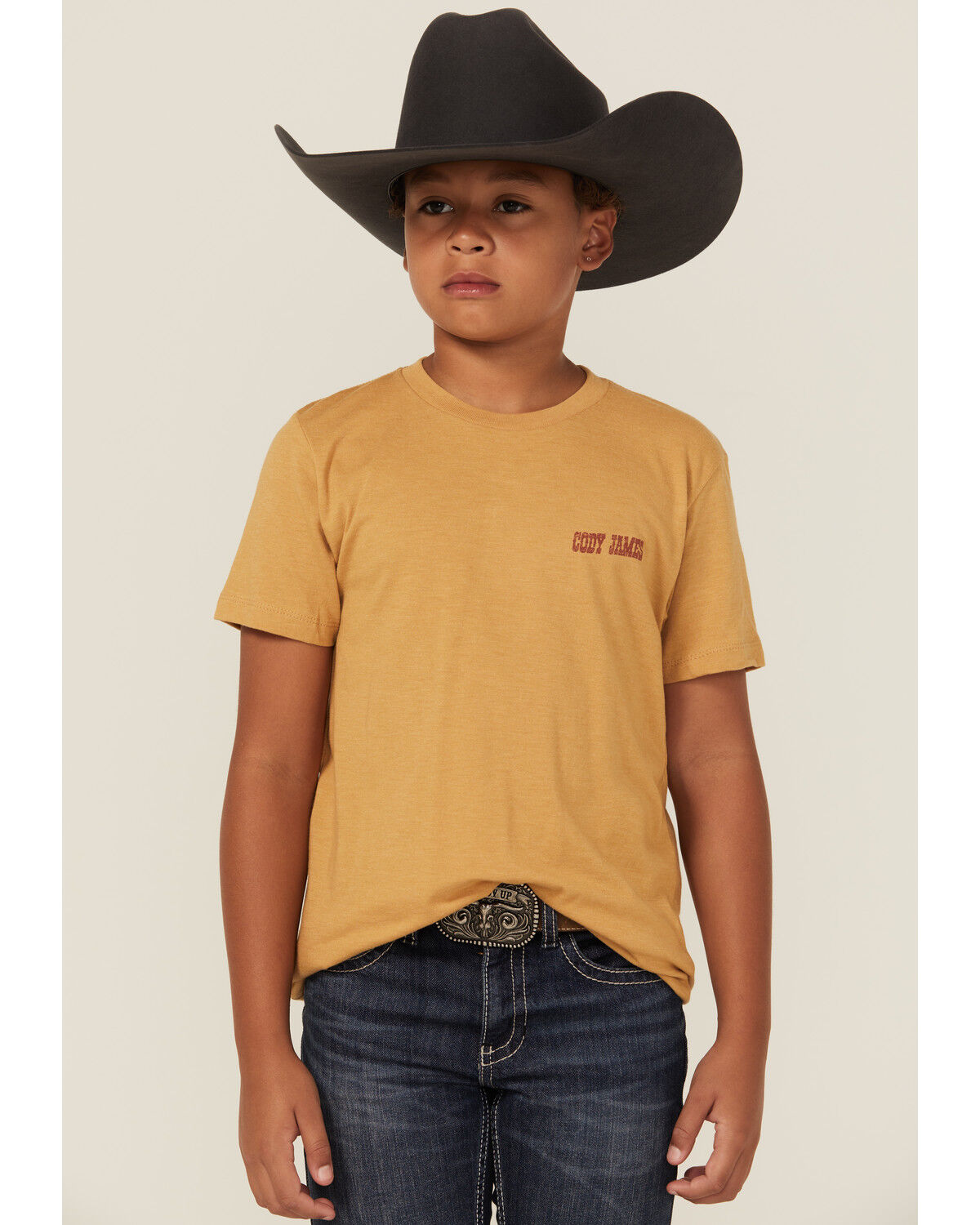 Image #2 - Cody James Boys' Cowboy Short Sleeve Graphic T-Shirt, Tan, hi-res