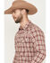 Image #2 - Blue Ranchwear Men's Mojave Plaid Print Long Sleeve Snap Western Shirt, Red, hi-res
