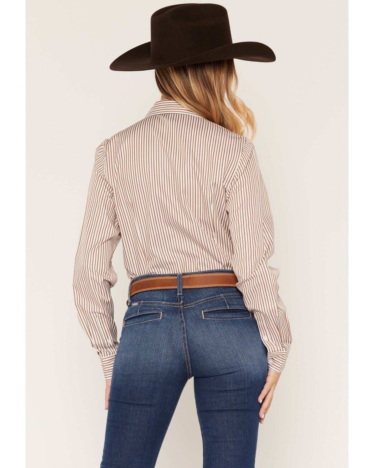 Image #4 - Cinch Women's TENCEL&trade; Striped Print Long Sleeve Button-Down Western Shirt, Purple, hi-res