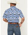 Image #4 - Rock & Roll Denim Men's Southwestern Print Short Sleeve Snap Stretch Western Shirt, Blue, hi-res