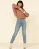 POL Women's Mock Neck Cable Knit Boxy Sweater, Mauve, hi-res
