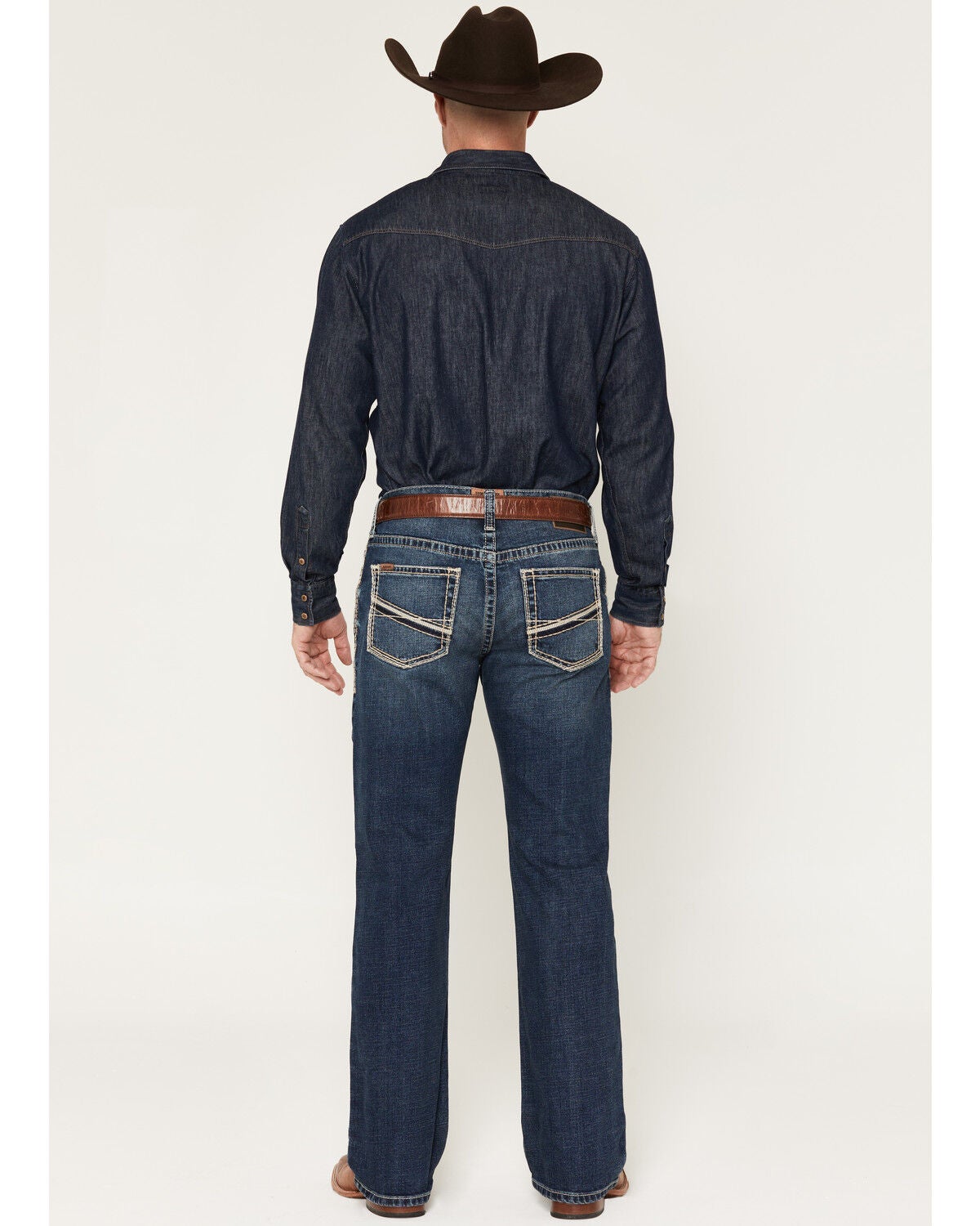 Image #3 - Ariat Men's M4 Silverton Crawford Medium Wash Relaxed Bootcut Stretch Denim Jeans, Medium Wash, hi-res
