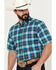 Image #2 - Ariat Men's Pro Series Kenneth Classic Fit Button Down Short Sleeve Western Shirt, Blue, hi-res