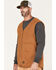 Image #2 - Hawx Men's Weathered Canvas Sherpa Lined Vest - Big, Rust Copper, hi-res