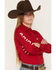 Image #2 - Ariat Girls' Team Kirby Logo Long Sleeve Button-Down Stretch Western Shirt, Red, hi-res