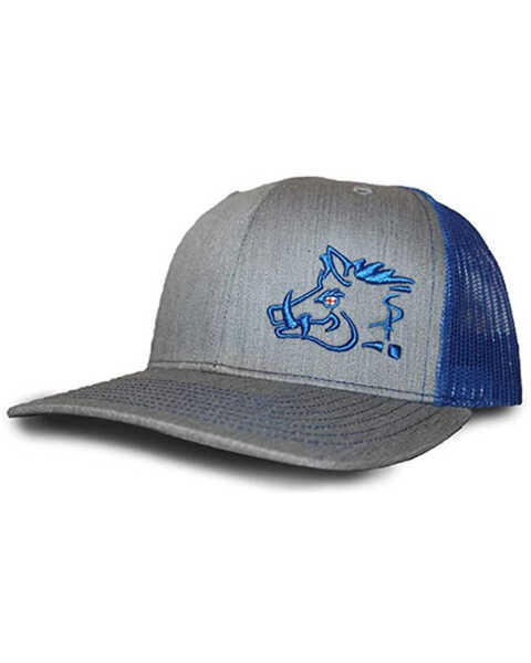 Oil Field Hats Men's Grey & Blue Sniper Pig Mesh-Back Ball Cap , Grey, hi-res
