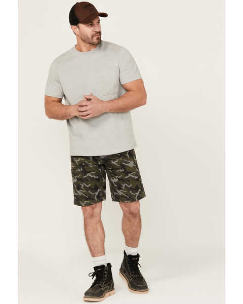 Hawx Men's Chip Camo Print Flat Front Work Shorts , Camouflage, hi-res
