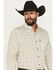 Image #2 - Ariat Men's Milton Printed Long Sleeve Button-Down Western Shirt, Off White, hi-res