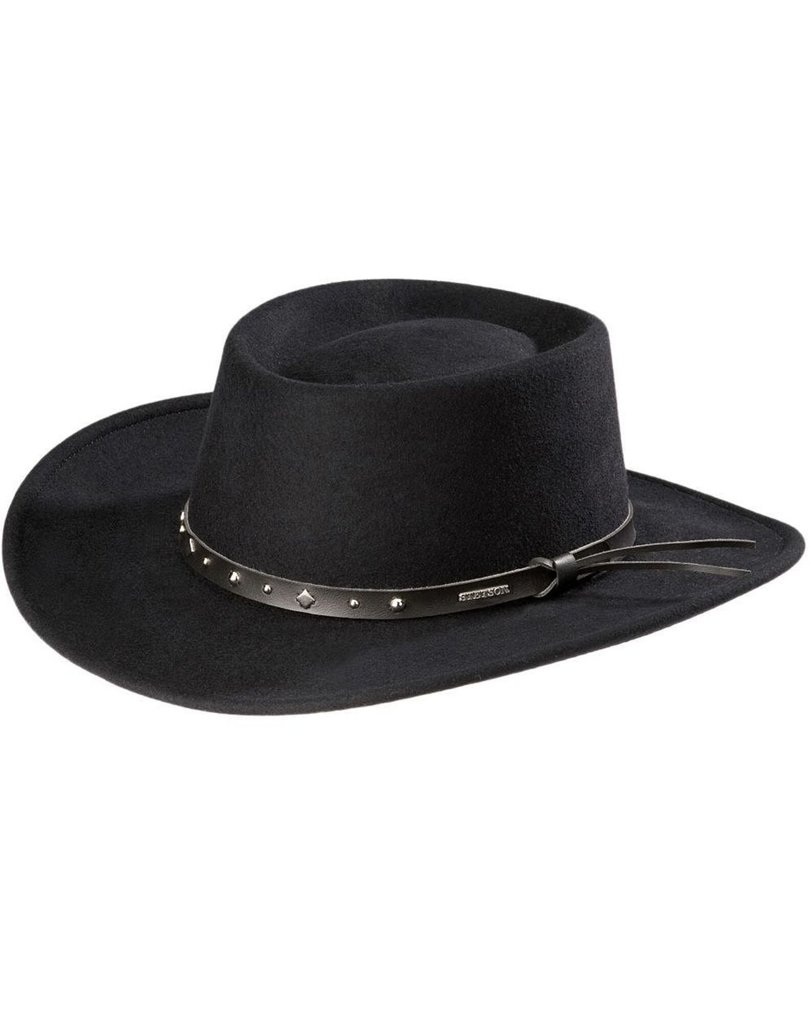 Stetson Men's Black Hawk Crushable Wool Felt Gambler Hat - Country