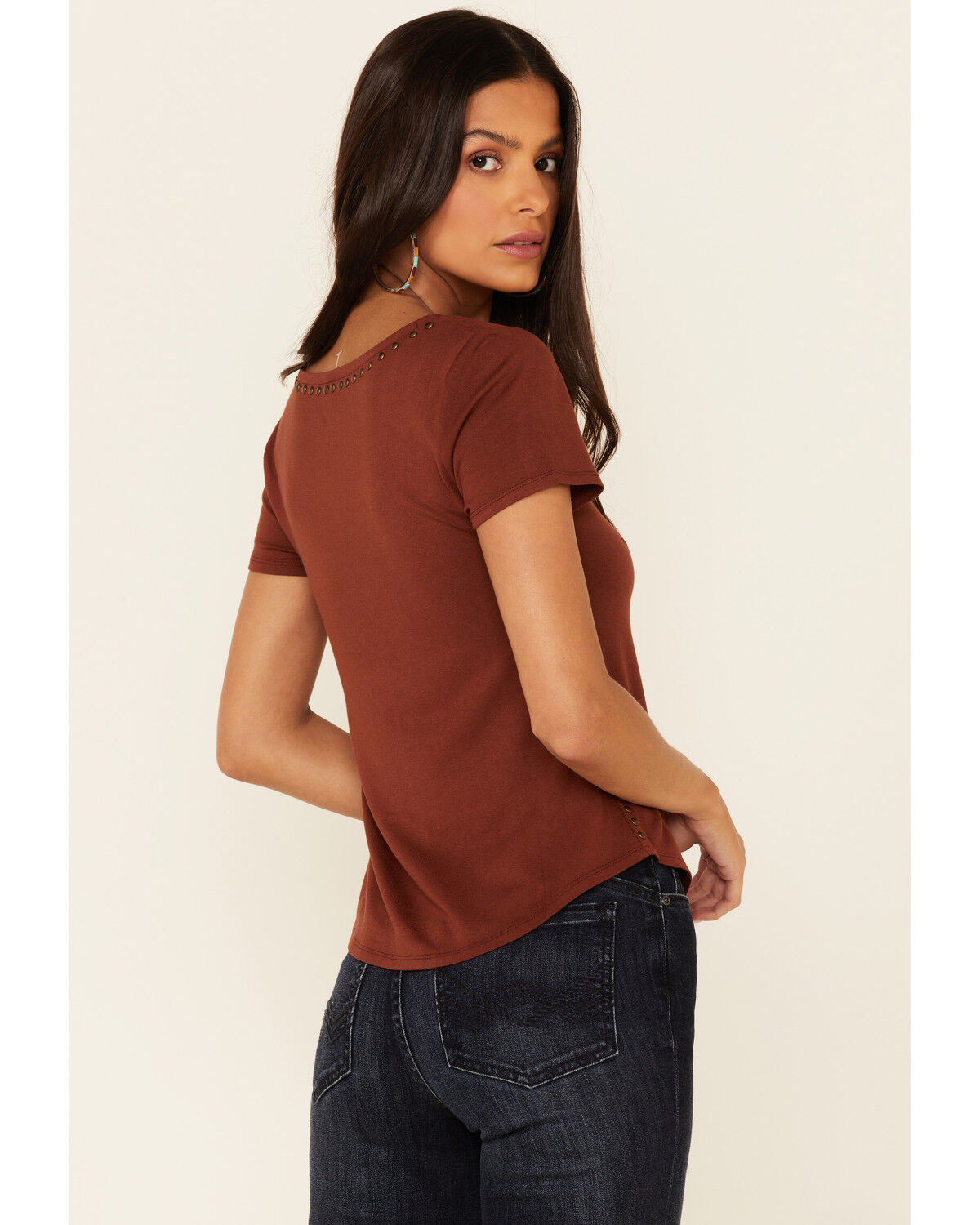 Image #4 - Idyllwind Women's Honky Tonk Stud Short Sleeve Top, Rust Copper, hi-res