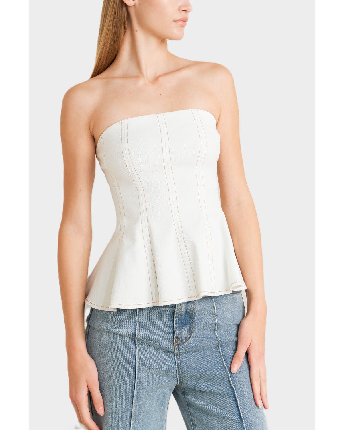 Image #2 - Flying Tomato Women's Subtle Drama Woven Top, Off White, hi-res