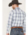 Image #4 - Rough Stock by Panhandle Men's Dobby Plaid Print Long Sleeve Button Down Shirt, Navy, hi-res