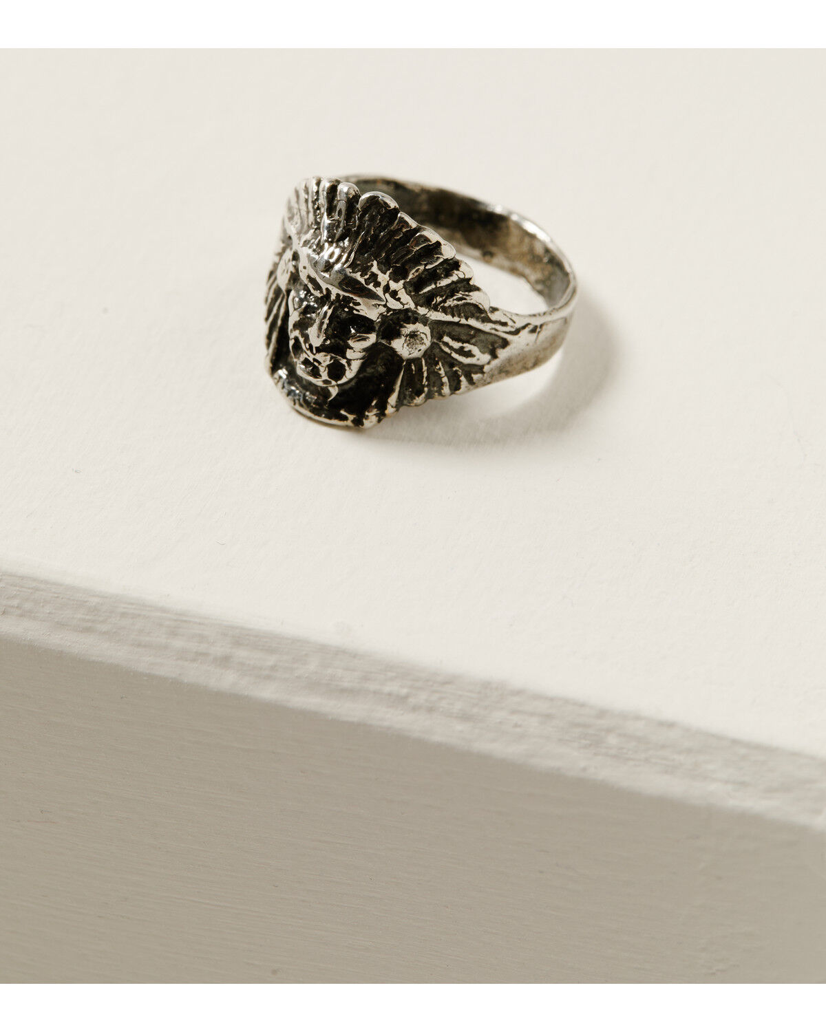 Image #3 - Broken Arrow Jewelry Women's Indian Head Ring, Silver, hi-res