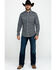 Wrangler 20X Men's Advanced Comfort Competition Navy Geo Print Long Sleeve Western Shirt , Navy, hi-res