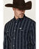 Image #2 - Ferrell Men's Chance Striped Print Long Sleeve Snap Stretch Western Shirt, Navy, hi-res