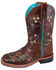 Smoky Mountain Girls' Floralie Western Boots - Square Toe, Brown, hi-res