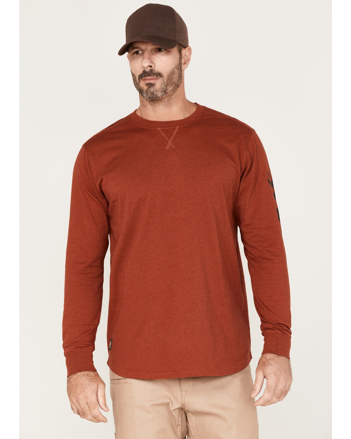 Hawx Men's Solid Logo Graphic Work T-Shirt, Red, hi-res
