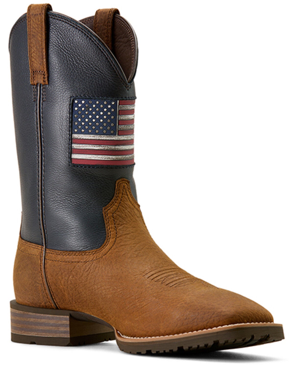Ariat Men's Hybrid Rancher Patriot Performance Western Boots - Broad Square Toe, Brown, hi-res