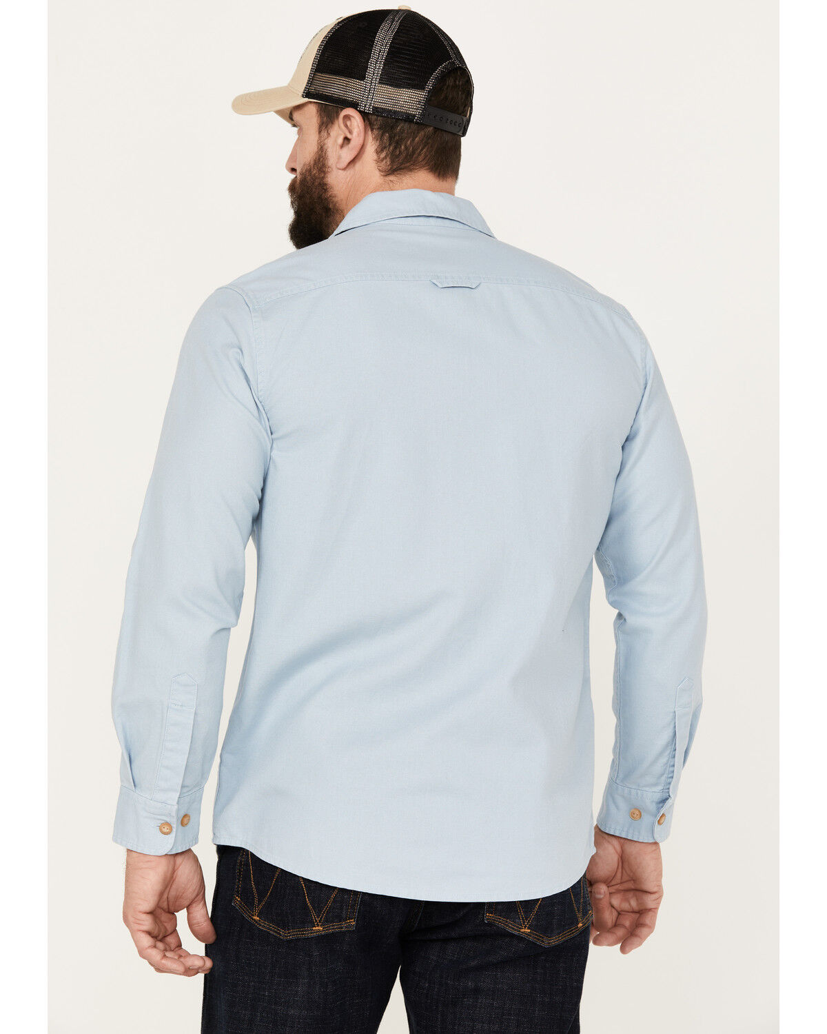 Image #4 - Pendleton Men's Beach Shack Solid Long Sleeve Button-Down Western Shirt, Blue, hi-res