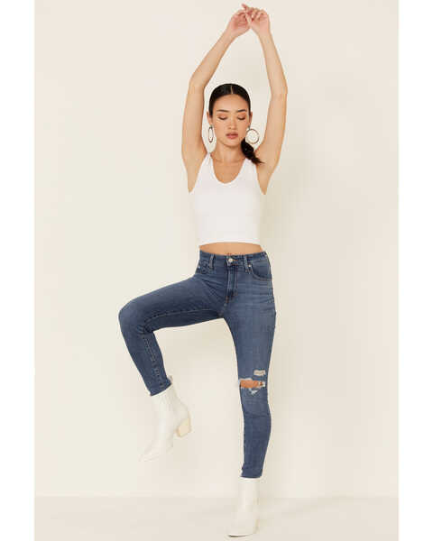 Image #1 - Levi's Women's 721 Skinny Jeans, Blue, hi-res