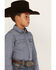 Image #2 - Cody James Boys' Apollo Striped Long Sleeve Western Snap Shirt, Navy, hi-res