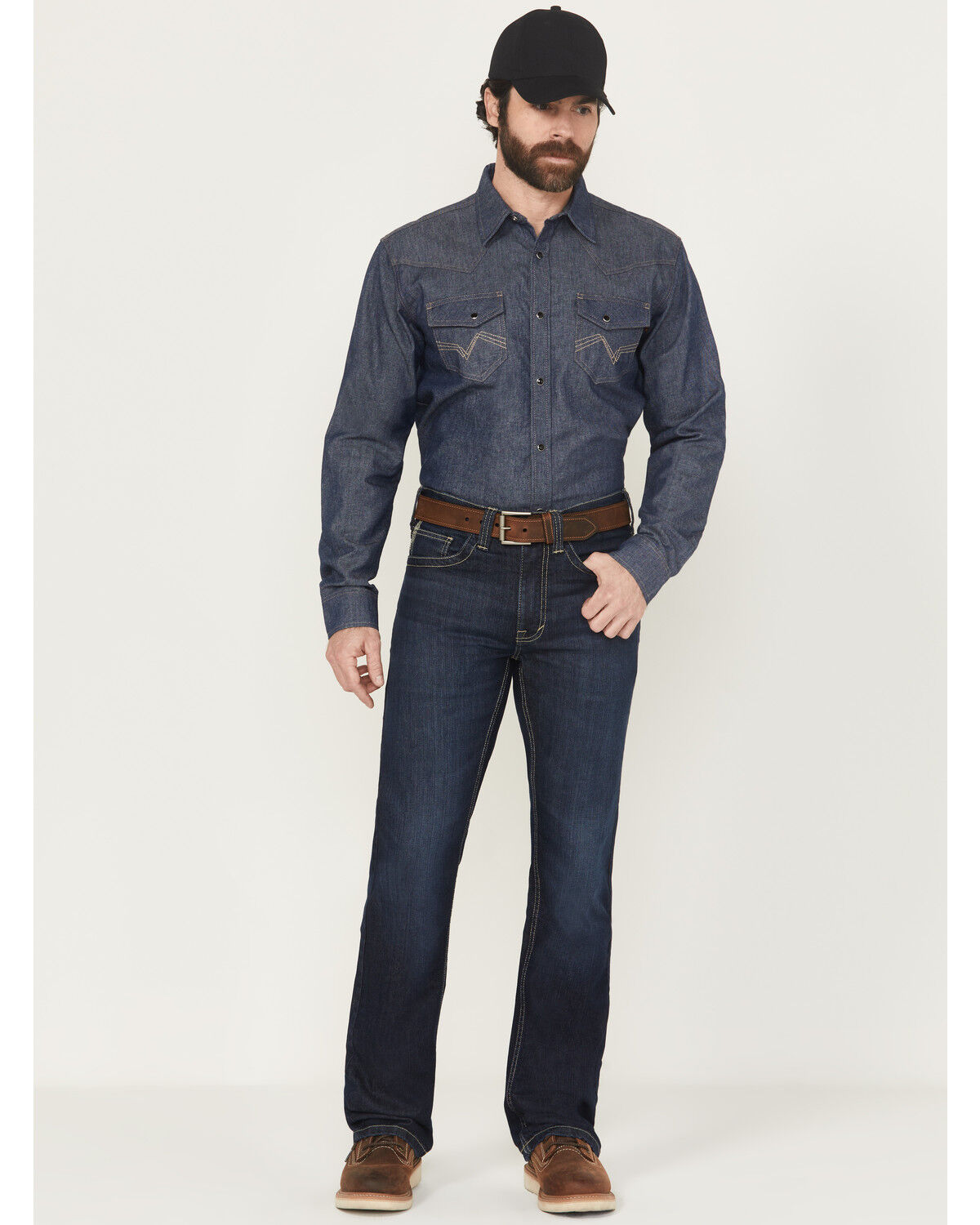 Image #1 - Cody James Men's FR Dark Wash Slim Bootcut Stretch Denim Work Jeans, Dark Wash, hi-res