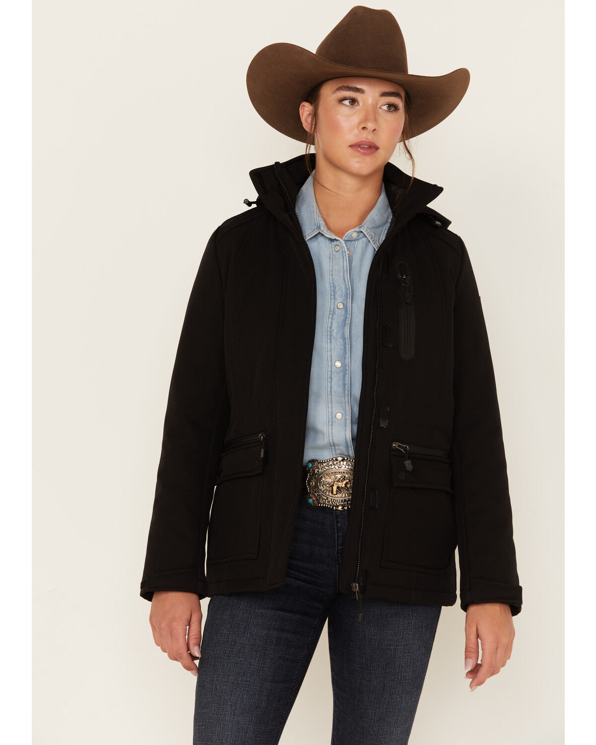 Image #1 - RANK 45® Women's 3-in-1 Softshell Coat, Black, hi-res