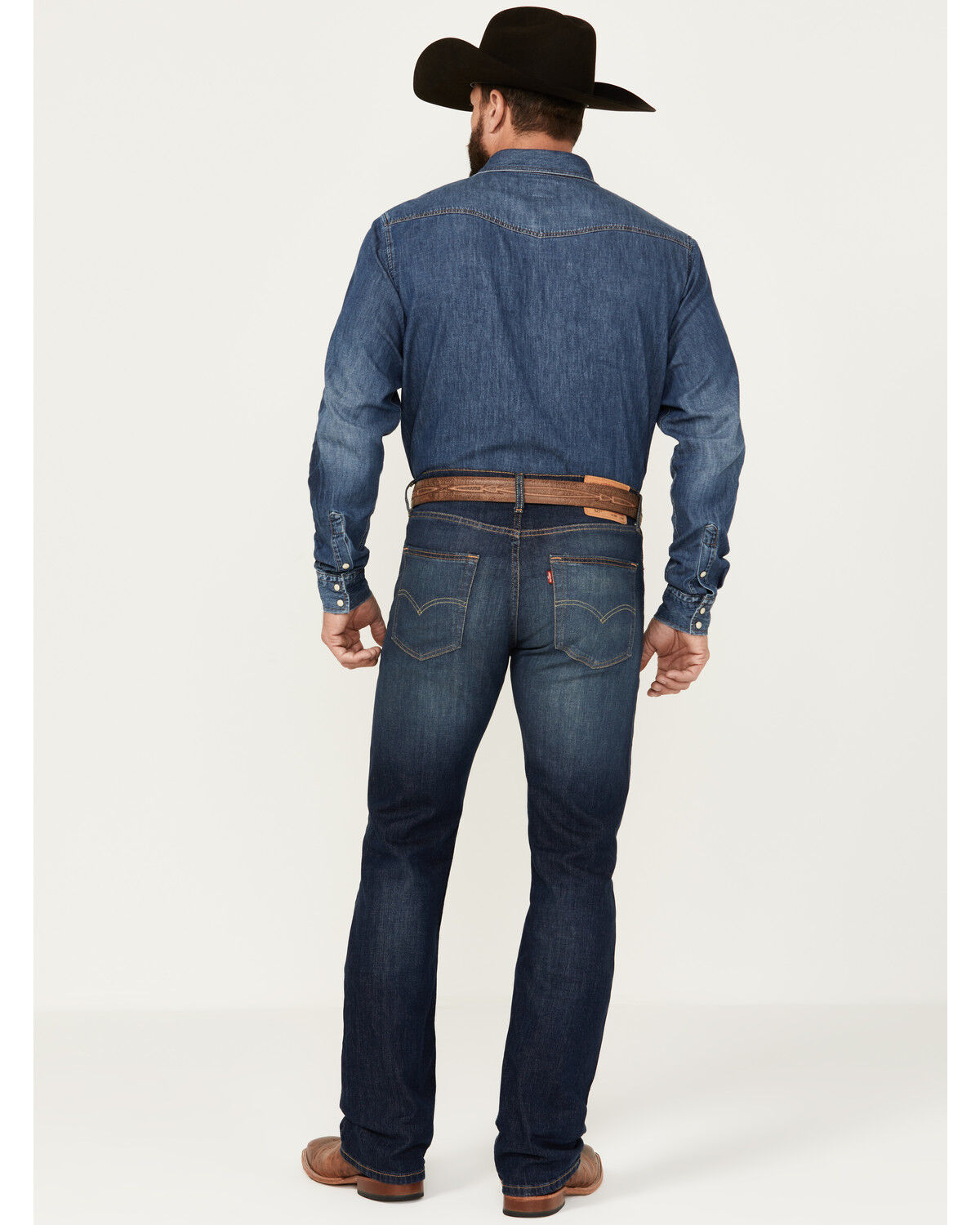 Image #3 - Levi's Men's 527™ Dark Wash Slim Stretch Bootcut Jeans, Dark Wash, hi-res