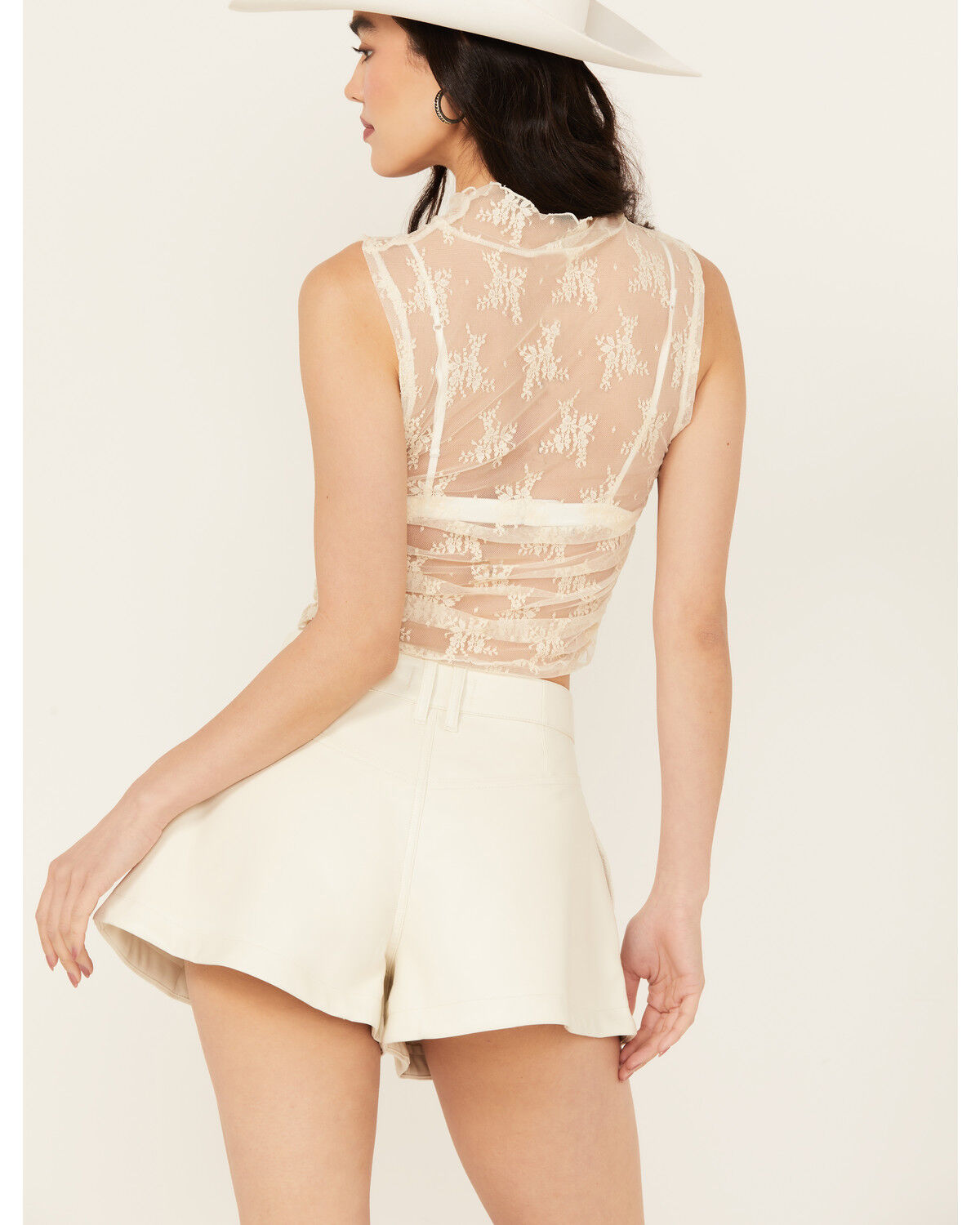 Image #4 - Free People Women's Mesh Floral Muscle Tank, Cream, hi-res