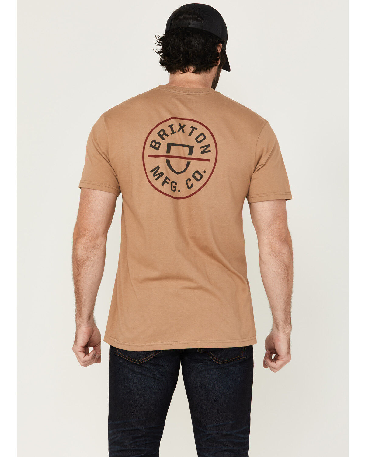 Image #1 - Brixton Men's Crest II Logo Short Sleeve Graphic T-Shirt, Tan, hi-res