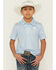 Image #1 - Rock & Roll Denim Boys' Geo Print Short Sleeve Button-Down Polo, Blue, hi-res