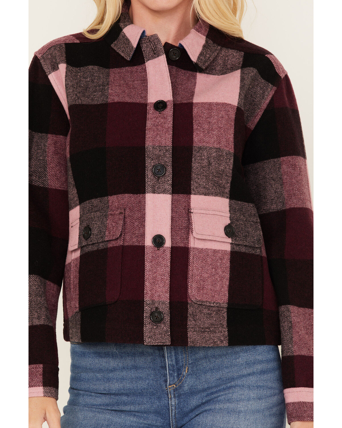 Image #3 - Idyllwind Women's Plaid Print Pocket Days Shacket, Mauve, hi-res