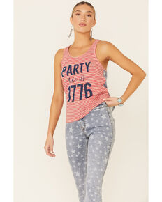 Cut & Paste Women's Party Like It's 1776 Graphic Tank Top, Red, hi-res