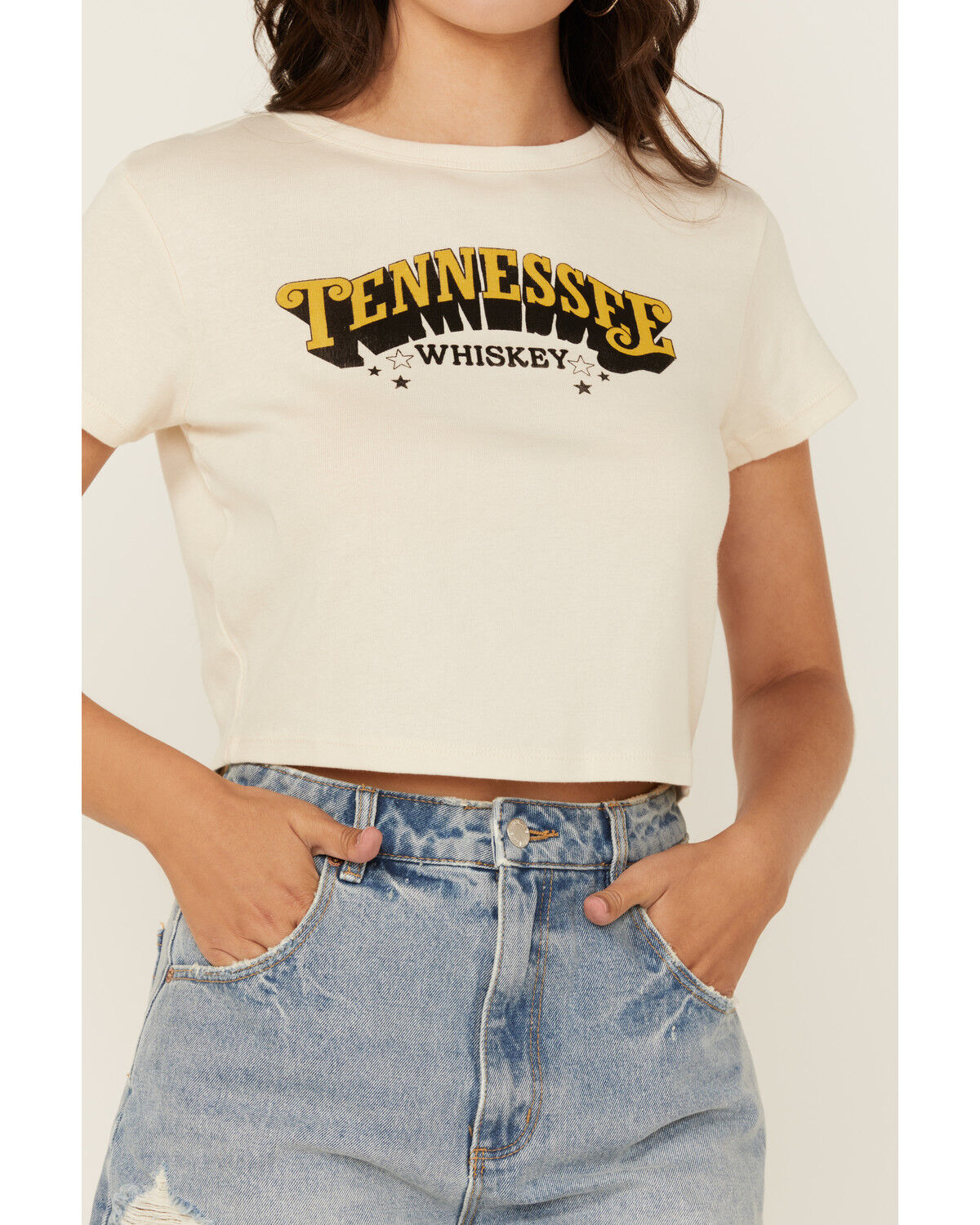 Image #3 - Girl Dangerous Women's Tennessee Short Sleeve Baby Tee, White, hi-res