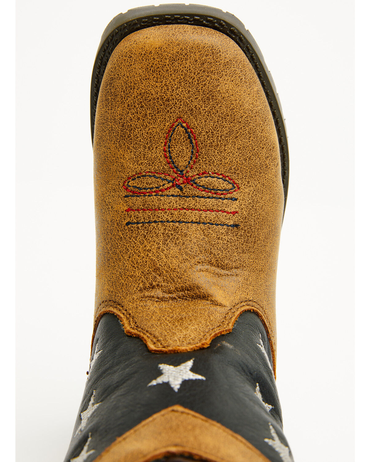 Image #6 - Smoky Mountain Toddler Stars and Stripes Western Boots - Square Toe, Distressed Brown, hi-res