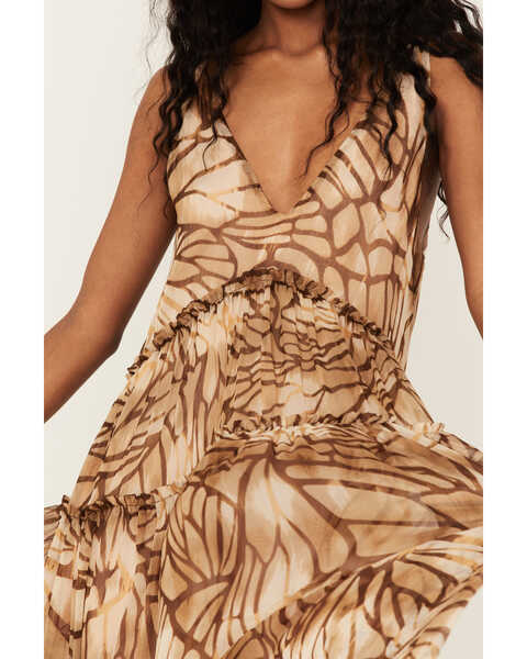 Image #3 - Free People Women's Julianna Abstract Print Maxi Dress, Sand, hi-res