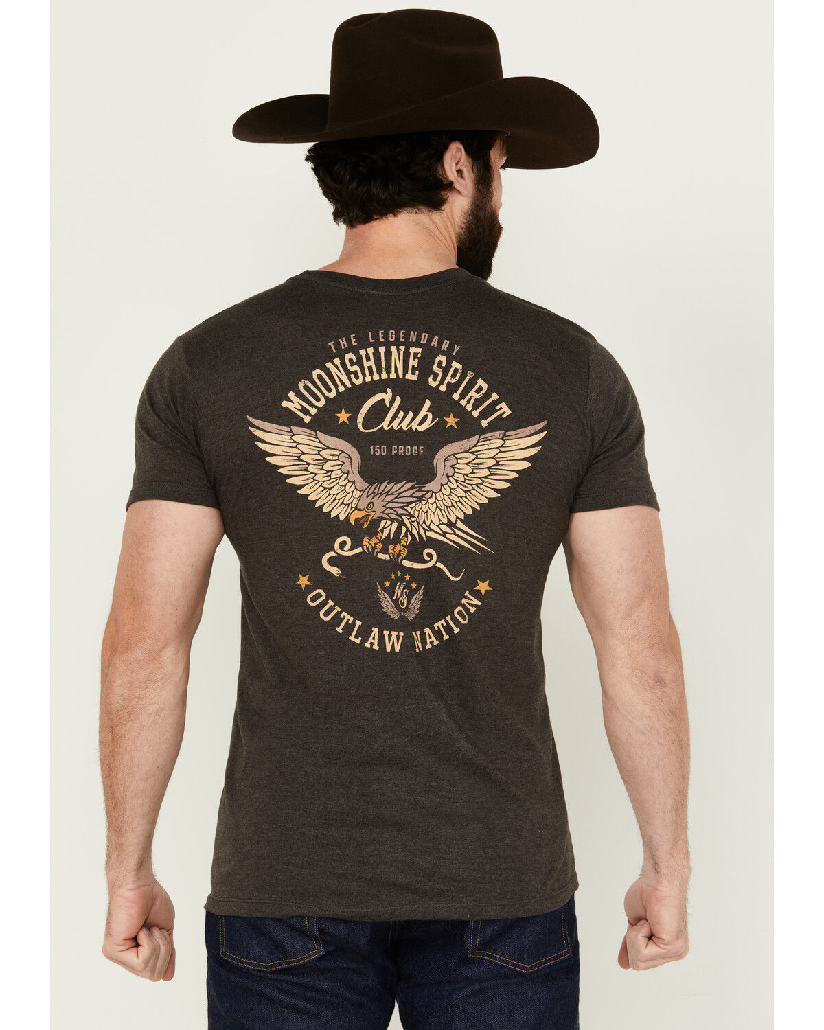 Image #1 - Moonshine Spirit Men's Moonshine Club Short Sleeve Graphic T-Shirt, Charcoal, hi-res