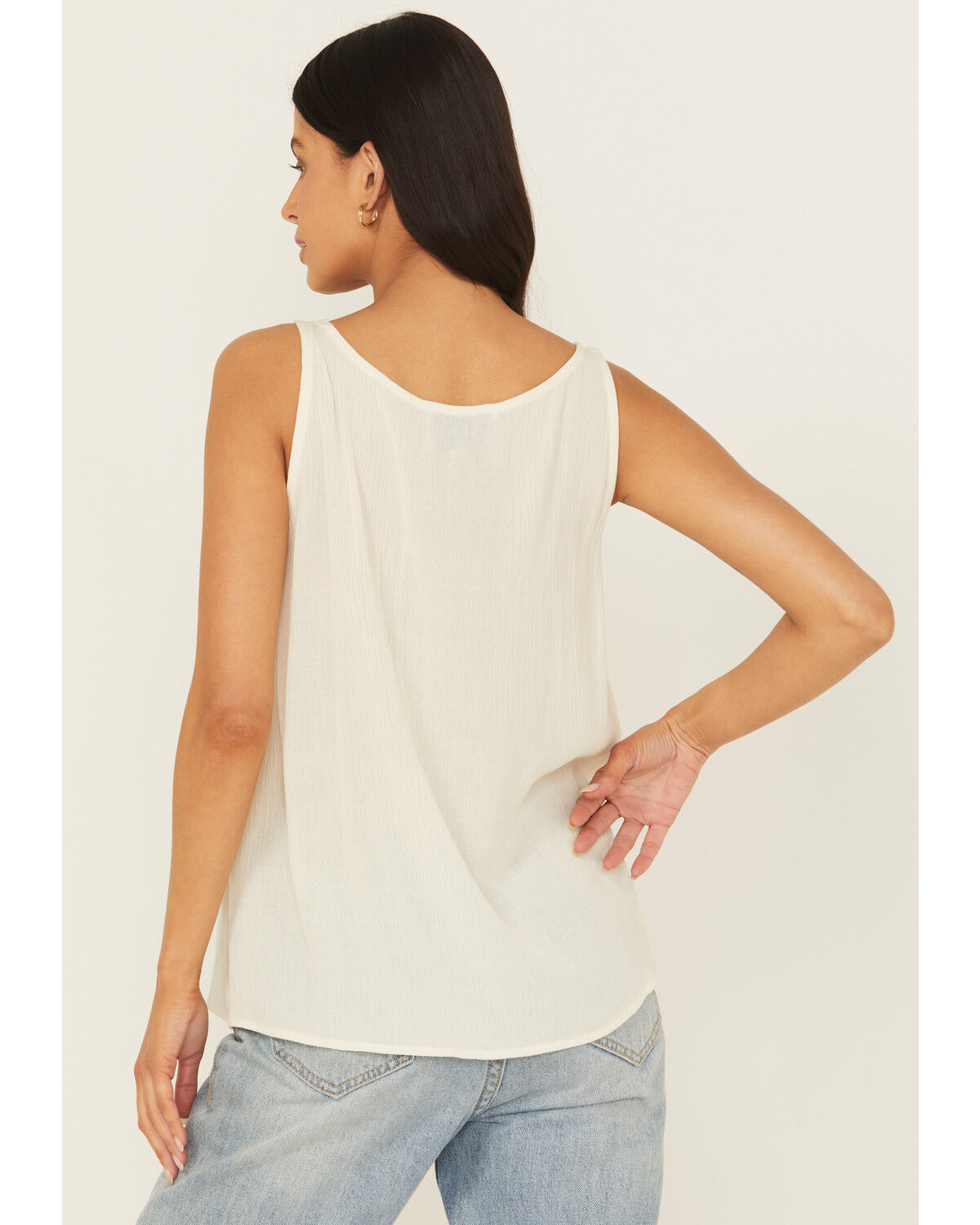 Image #4 - A.T.A.P Women's Fringe Front Tank, Ivory, hi-res