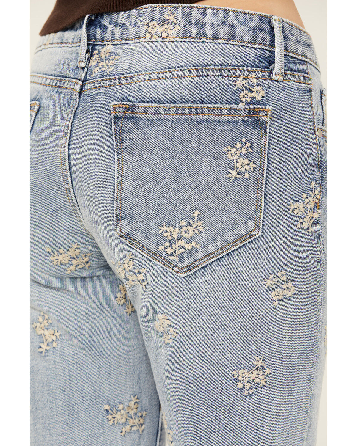 Image #4 - Driftwood Women's Eva Light Wash Low Rise Floral Flare Jeans, Light Wash, hi-res
