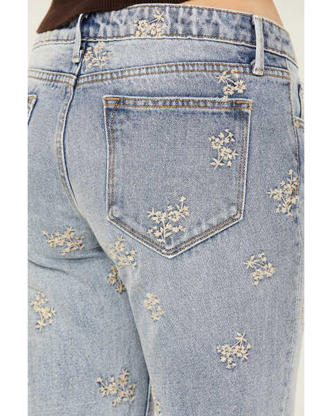 Image #4 - Driftwood Women's Eva Light Wash Low Rise Floral Flare Jeans , Light Wash, hi-res