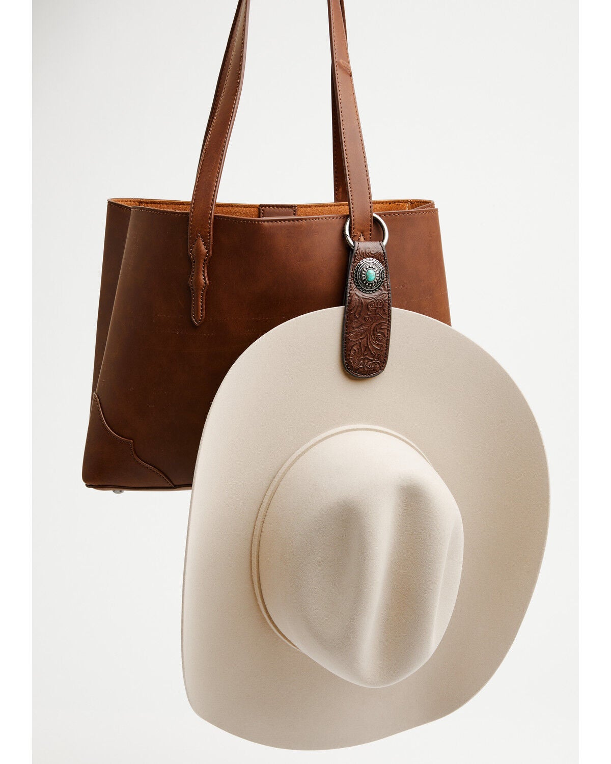Image #1 - Boot Barn Hewitt Concho Magnetic Hat Clip Keychain, Brown, hi-res