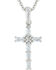 Image #2 - Montana Silversmiths Women's Acadian Cross Baguette Necklace, Silver, hi-res